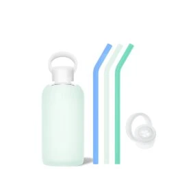 HAVEN & THE SOUTHAMPTON - LITTLE BOTTLE SIP KIT 500ML (16OZ) -Drinkware Shop bkr bottle sip kit glass silicone water bottle silicone straw straw cap 16oz haven the southampton little bottle sip kit 500ml 16oz grhshtb t16pb 0 36134757400747