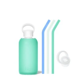 JULES & THE SOUTHAMPTON - LITTLE BOTTLE SIP KIT 500ML (16OZ) -Drinkware Shop bkr bottle sip kit glass silicone water bottle silicone straw straw cap 16oz jules the southampton little bottle sip kit 500ml 16oz grjshtb t16pb 0 35982185431211
