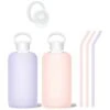 COTTON CANDY - BIG BOTTLE SET 1L (32 OZ) -Drinkware Shop bkr bottle sip kit glass silicone water bottle silicone straw straw cap 32oz cotton candy big bottle set 1l 32 oz mxpfctb m32pb 35468442992811