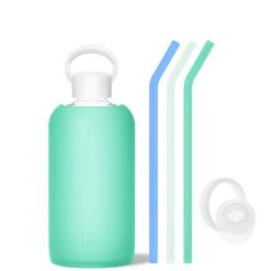 JULES & THE SOUTHAMPTON - BIG BOTTLE SIP KIT 1L (32OZ) -Drinkware Shop bkr bottle sip kit glass silicone water bottle silicone straw straw cap 32oz jules the southampton big bottle sip kit 1l 32oz grjshtb t32pb 0 35982170456235