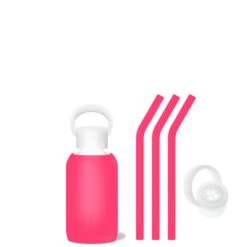 DEBBIE - TEENY BOTTLE SIP KIT 250ML (8OZ) -Drinkware Shop bkr bottle sip kit glass silicone water bottle silicone straw straw cap 8oz debbie teeny bottle sip kit 250ml 8oz pkdebtb t08pb 0 35652821549227