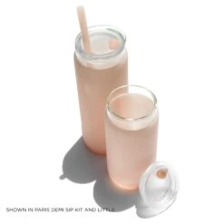 PARIS & THE COTTON CANDY - LITTLE CUP SIP KIT 355ML (12oz) -Drinkware Shop bkr insulated glass tumbler 12oz paris the cotton candy cup sip kit 355ml 12oz pkpcctb l12pb 34381103202475