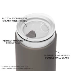 WEDNESDAY LITTLE CUP 355mL (12oz) -Drinkware Shop bkr insulated glass tumbler kit wednesday cup 355ml 12oz bkwdntb l12ht 810095831423 34381264912555