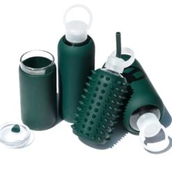 EVERLY & SEA FOREST - LITTLE BOTTLE SIP KIT 500ML (16 OZ) -Drinkware Shop bkr sip kit silicone straw cap glass water bottle 16oz everly sea forest little bottle sip kit 500ml 16 oz gresfpb t16pb 34890623189163