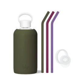 OLIVE & THE MARTINI & MANI - BIG BOTTLE SIP KIT 1L (32 OZ) -Drinkware Shop bkr sip kit silicone straw cap glass water bottle 32oz olive the martini mani big bottle sip kit 1l 32 oz grommpb t32pb 34977258012843