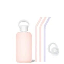 PARIS & THE COTTON CANDY - LITTLE BOTTLE SIP KIT 500ML (16 OZ) -Drinkware Shop bkr sip kit silicone straw cap glass water bottle 32oz paris cotton candy little bottle sip kit 500ml 16 oz mxpcctb t16pb 35462481969323
