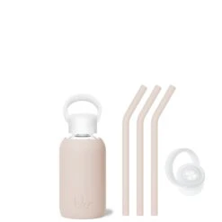 DOE - TEENY BOTTLE SIP KIT 250ML (8 OZ) -Drinkware Shop bkr sip kit silicone straw cap glass water bottle 8oz doe teeny bottle sip kit 250ml 8 oz tndskpb t08pb 34994256445611