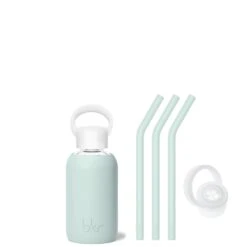 JAMES - TEENY BOTTLE SIP KIT 250ML (8 OZ) -Drinkware Shop bkr sip kit silicone straw cap glass water bottle 8oz james teeny bottle sip kit 250ml 8 oz grjskpb t08pb 34994494046379
