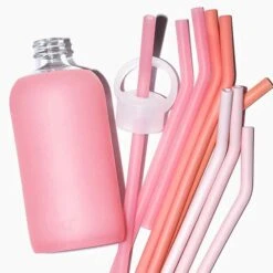 FAIRYTALE PINKS LITTLE BOTTLE STRAWS 500ML (16 OZ) SET OF THREE 11 FAIRYTALE PINKS LITTLE BOTTLE STRAWS 500ML (16 OZ) SET OF THREE -Drinkware Shop bkr water bottle accessory kit fairytale pinks straws 500ml 16 oz set of three mxftpab n53rt 812746029791 33549552091307