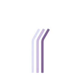 SOCIALITE VIOLETS TEENY BOTTLE STRAWS 250ML (8 OZ) SET OF THREE